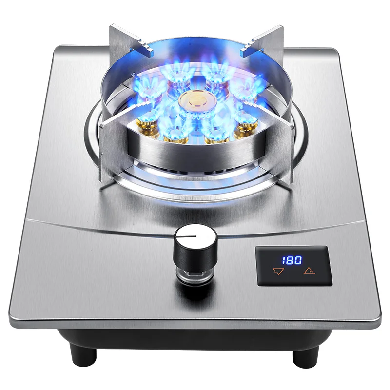 Household Separate Gas Stove, 7.0 KW Stainless Steel Desktop Burner, Nine Heads, Integrated, Gas Furnace