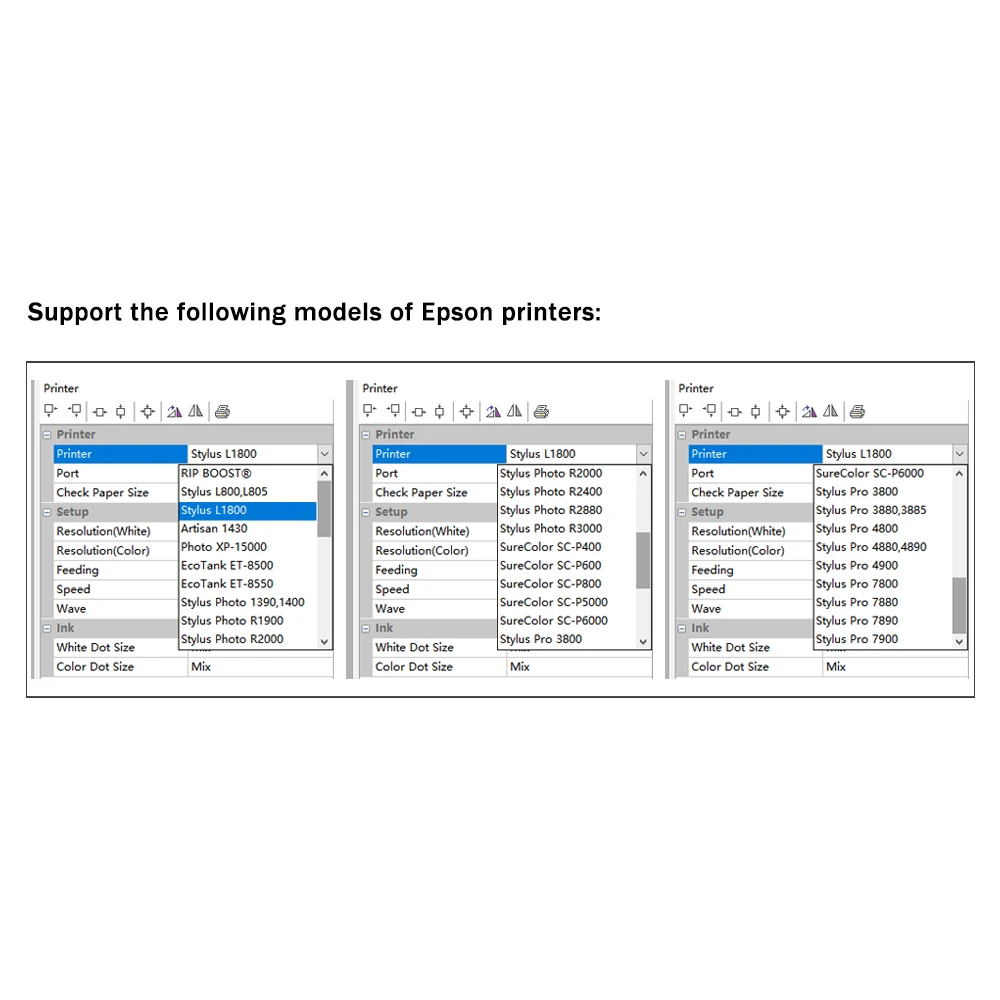 Software de impresora Epson A3, A4, DTF, USB dongle, RIP10.3, XP15000, L1800, L805, R1390, P600, P5000, 7880, 4880, R2000, R2400, R2880, ET-8500