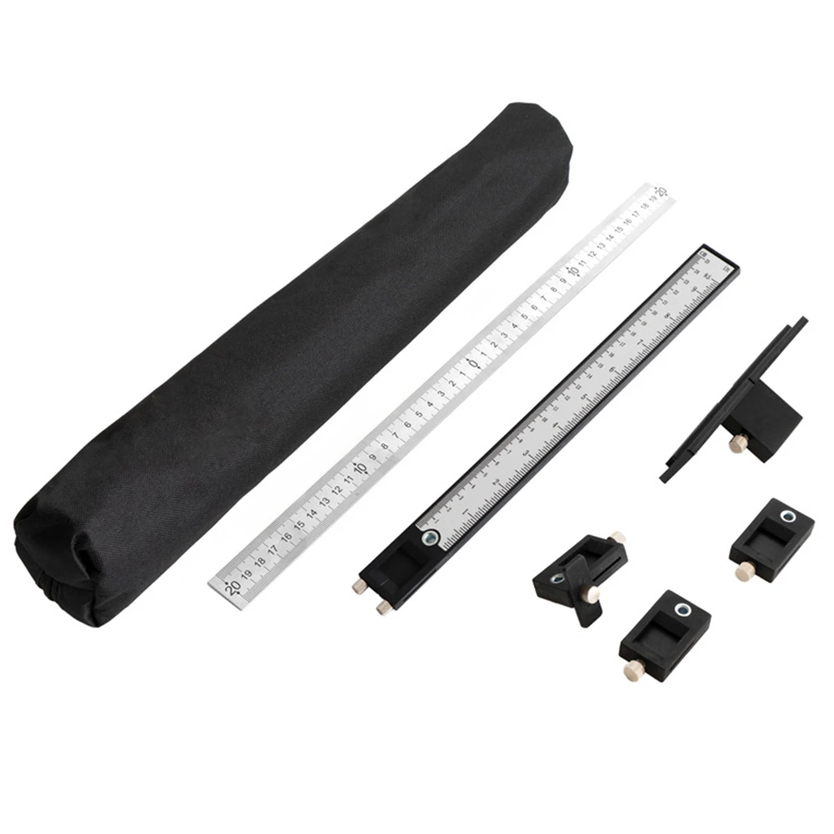 Drillpro-Herramienta de perforación para carpintería, localizador de plantilla de Hardware de gabinete de ABS, guía de taladro, regla de sierra de orificio para tarugos