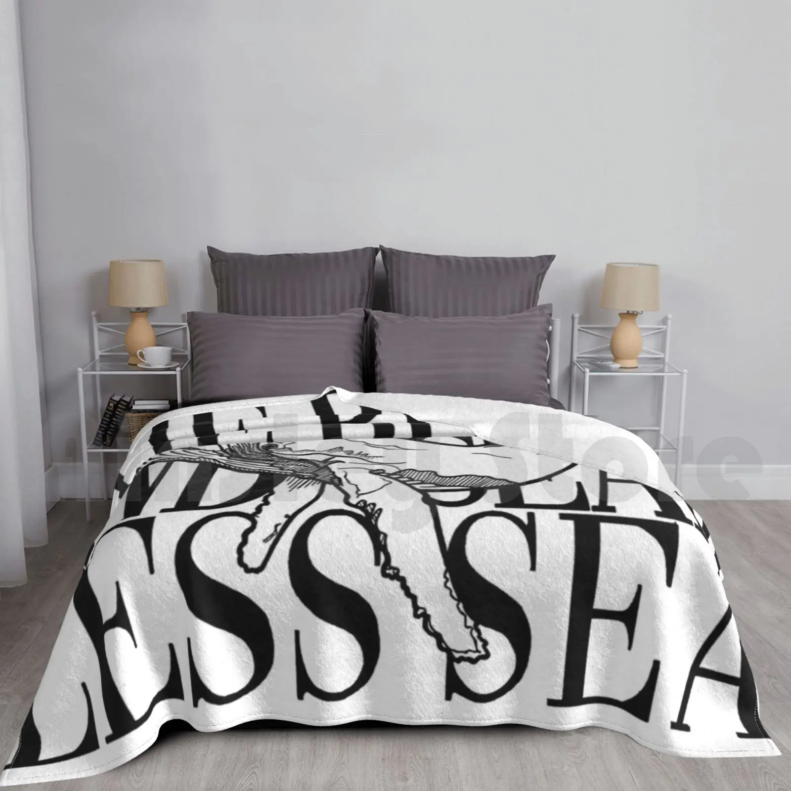 

The Black And Seamless Sea Blanket Fashion Custom Whale Ocean Sea Animal Fish Literature Cormac Mccarthy