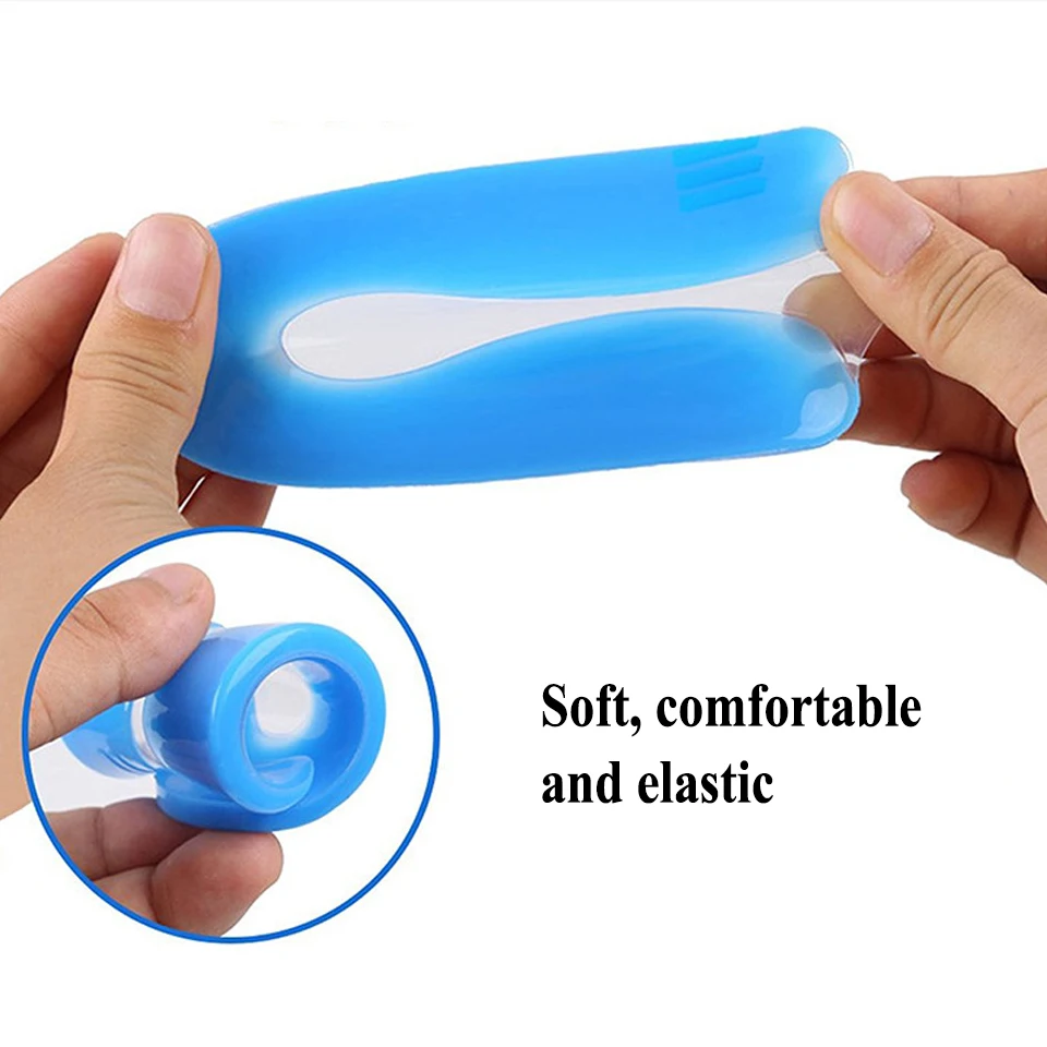 Silicone PU Gel Insoles Heel Cushion Soles Relieve Foot Pain Plantar Fasciitis Protectors Spur Support Shoe Pad Feet Care Insert