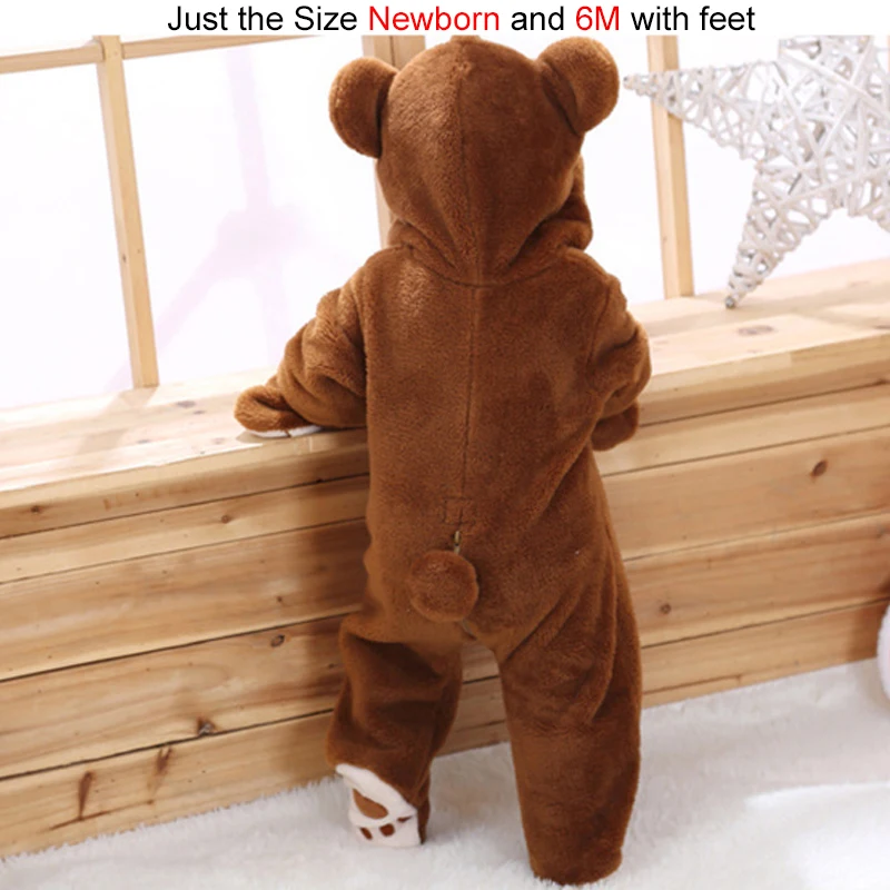 Baby Long Sleeve Duffy Bear Cosplay Costume Cute Animal Rompers Pajamas Hooded For Boys Girls Warm Cotton Footed Overall Clothes