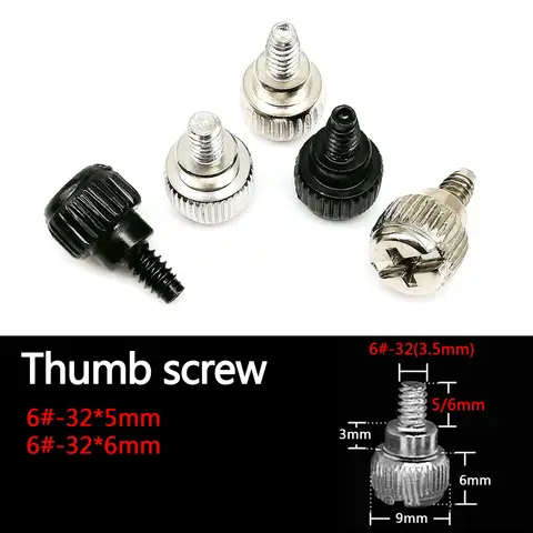 Steel Thumb Screws 6#-32x5/6mm HZYUEGOU