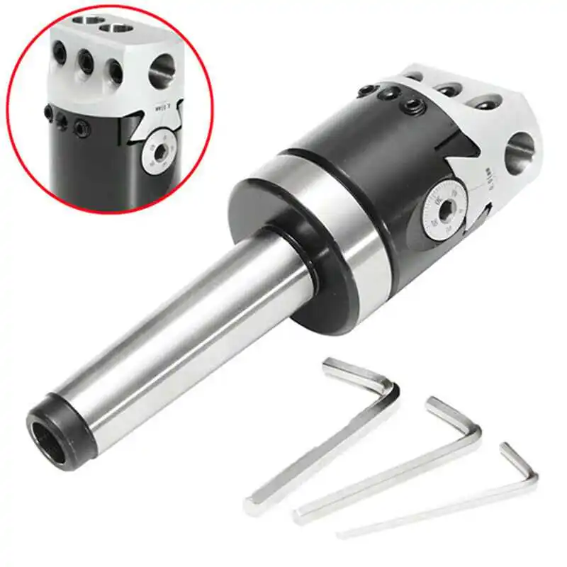 2inch 50mm F1 Type Boring Head 12mm Lathe Boring Bar Milling Holder For MT2 MT3 R8 Shank Milling Machine Tools + Hex Wrenche