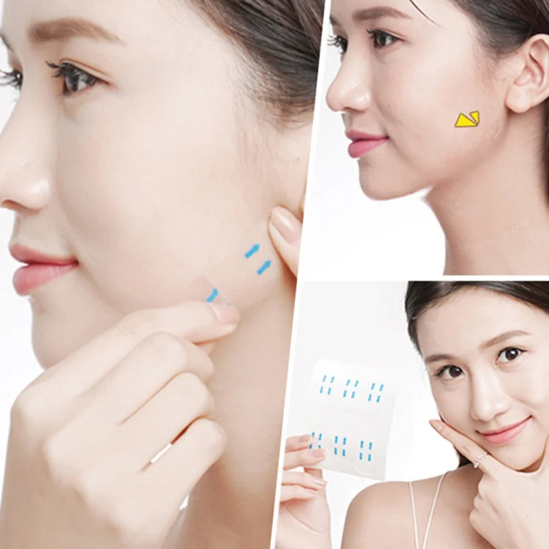 100pcs Lifting Face Stickers Invisible Transparent Thin Face Patch Lift Patch Face Lift Tools