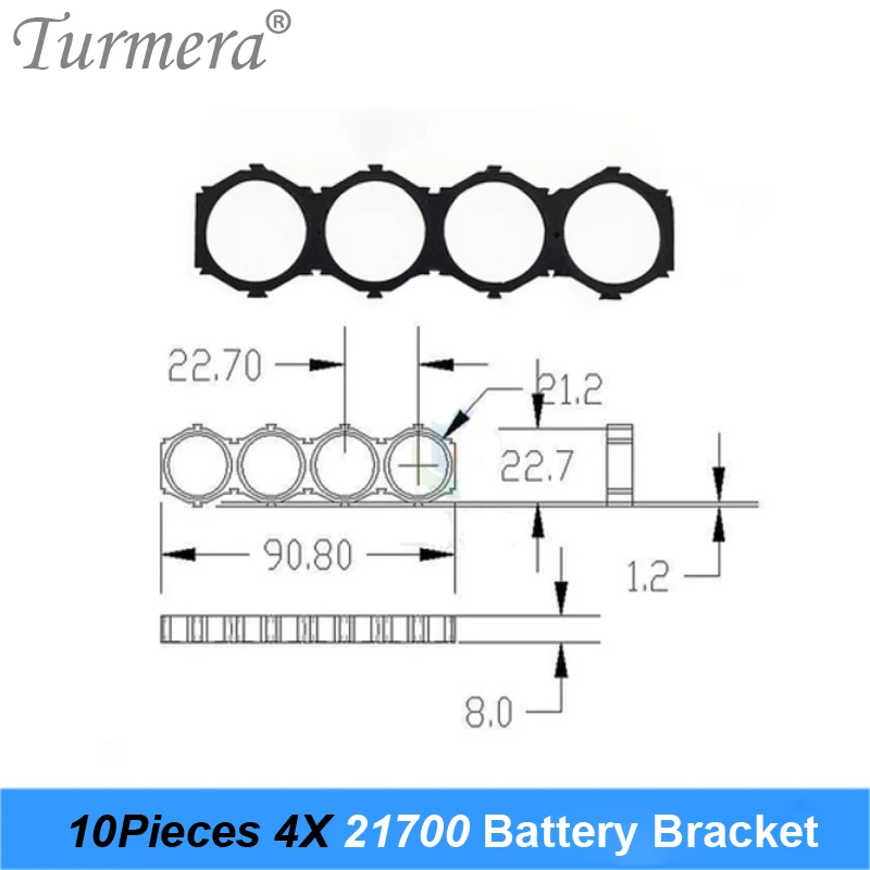10 pezzi 21700 staffa portabatteria al litio 21700 modulo gruppo distanziale modulo staffe fai-da-te custodia per batteria e-bike uso Turmera