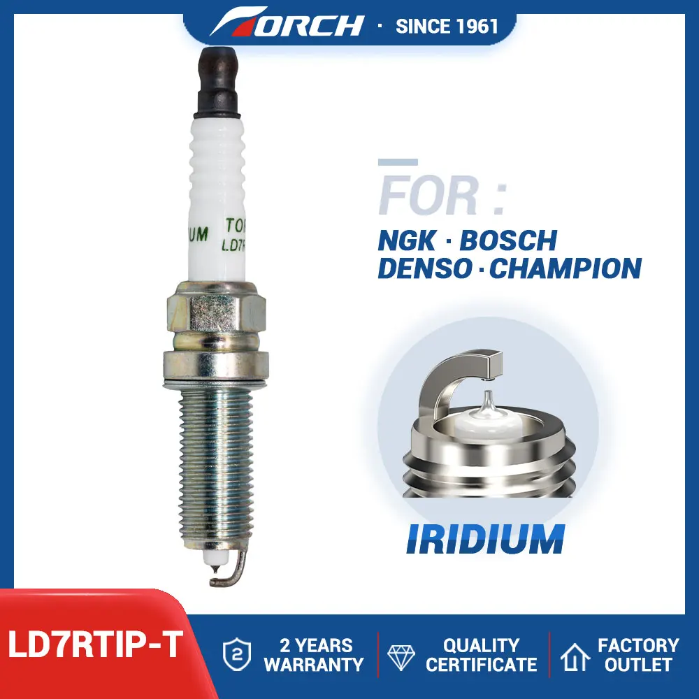 Original Iridium Platinum TORCH LD7RTIP-T for Candle Spark Plug ILKAR7B11 for TOYOTA PRIUS V FIVE 2012-2014 1.8L/1798cc