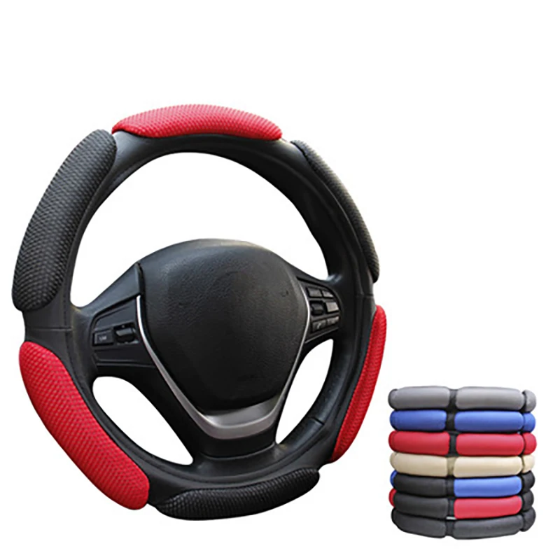 Non-slip Steering-Wheel Cover with 3D Design/Flocking clothcar steering wheel braid diameter 38CM For 95% Car