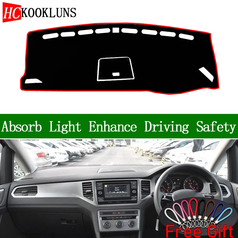 

For Volkswagen Sportsvan 2016 2017 2018 2019 Right Hand Drive Dashboard Cover Car Stickers Dash Mat Carpet Interior Accessories