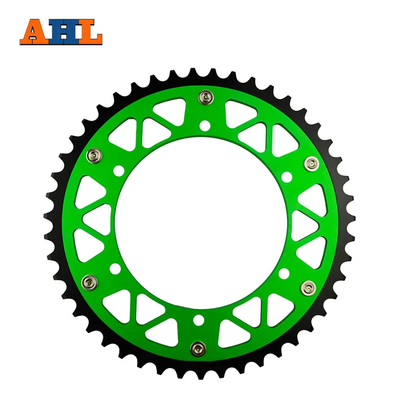 AHL 45 46 47 48 49 51 52T Motorcycle Steel Aluminum Composite Rear Sprocket for KAWASAKI KX250F 2004-2014 520 chain