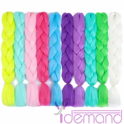 Y Demand Luminous Jum bo-Braid Synthetic Braiding 24inch 100g Shining Hair In The Darkness Florescent Ligh Glowing Braiding Hair