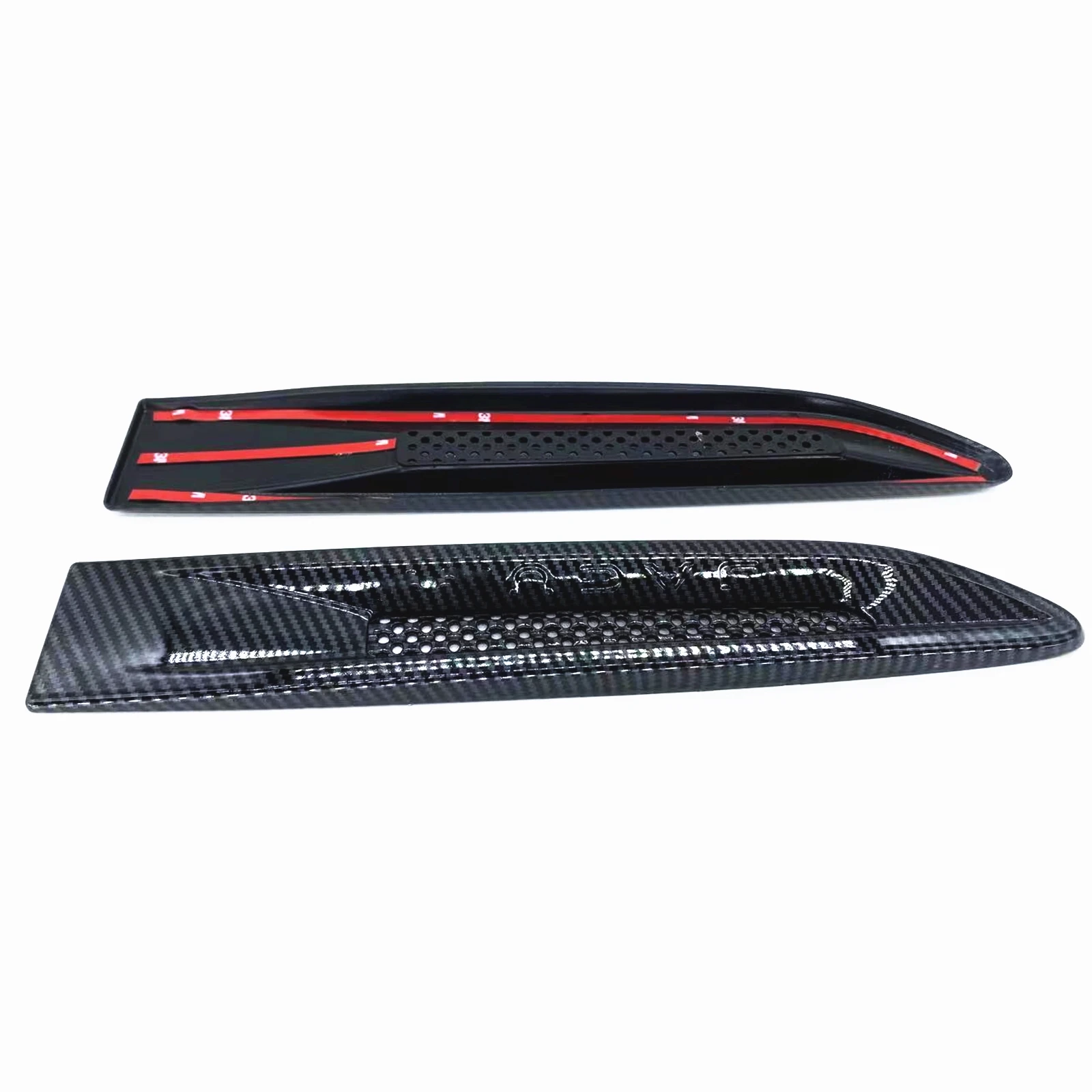 For Jaguar F-PACE XE XEL XF XFL 2015-2021 Carbon Fiber Look Fender Trim Exterior Body Side Air Vent Cover Decorative Sticker 