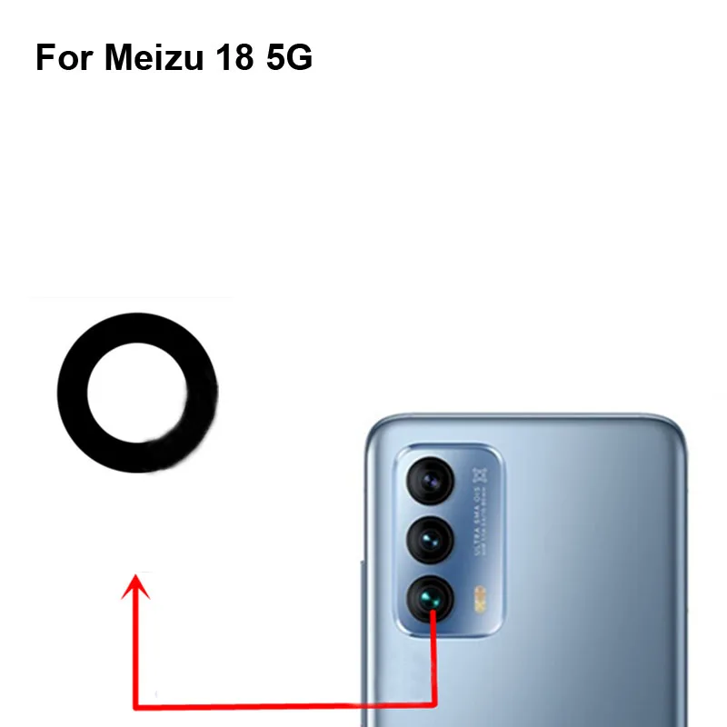 2PCS For Meizu 18 5G M181Q Replacement Back Rear Camera Lens Glass Parts Meizu18 5G test good M 181Q Glass lens