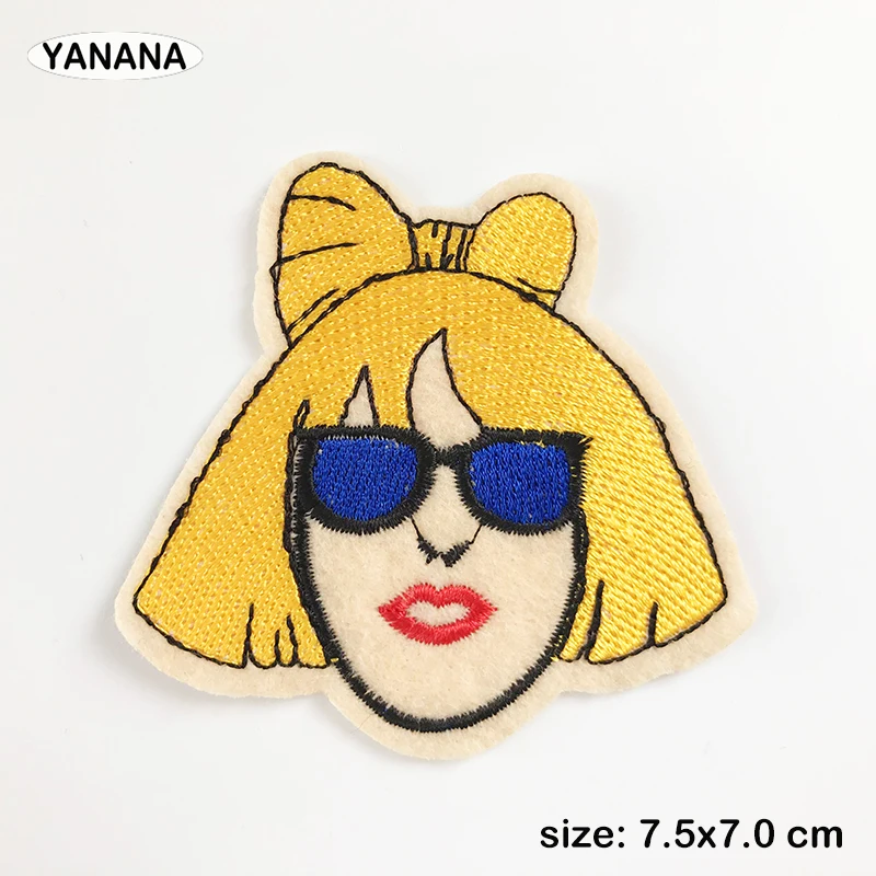 

Figure portrait Patch for Clothing Iron on Embroidered Sewing Applique Cute Sew On Fabric Badge DIY