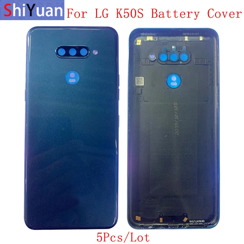 

5Pcs Battery Cover Rear Door Housing Back Case For LG K50S Battery Cover Camera Frame Lens with Logo Repair Parts