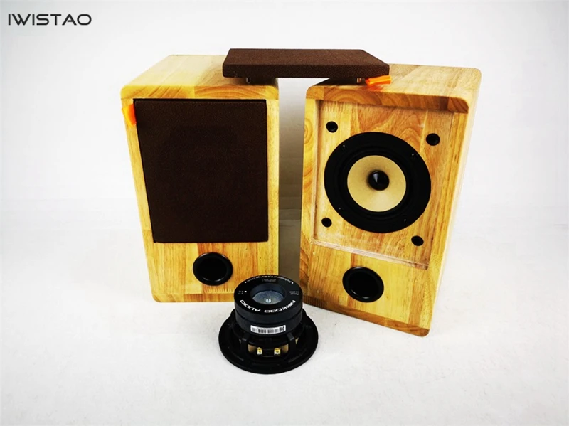 Altavoz IWISTAO HIFI rango completo 4 pulgadas unidad 4 Ohm 15 ~ 25W caja de madera maciza 1 par estructura invertida