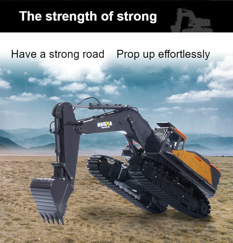 1/14 HUINA 592 RC escavatore camion escavatore in lega Caterpillar 2.4G 22CH radiocomandato modello di ingegneria auto elettrica giocattolo ragazzo
