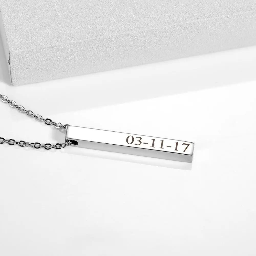 Mothers Day Gift Idea Name Necklace women Gift Personalized Necklace Vertical Bar Necklace Friendship Jewelry Graduation Gift