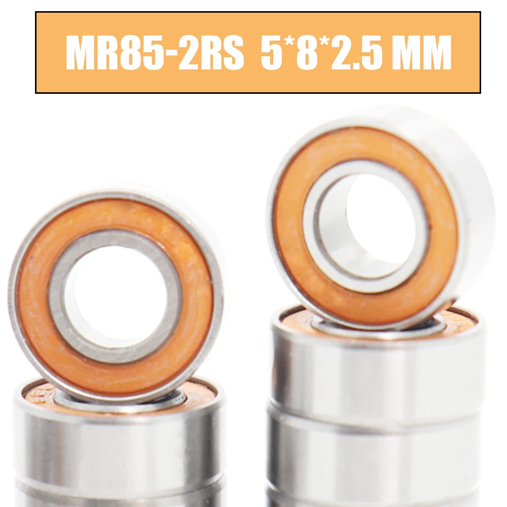 

MR85RS Bearing 10PCS 5x8x2.5 mm ABEC-3 Hobby Electric RC Car Truck MR85 RS 2RS Ball Bearings MR85-2RS Orange Sealed