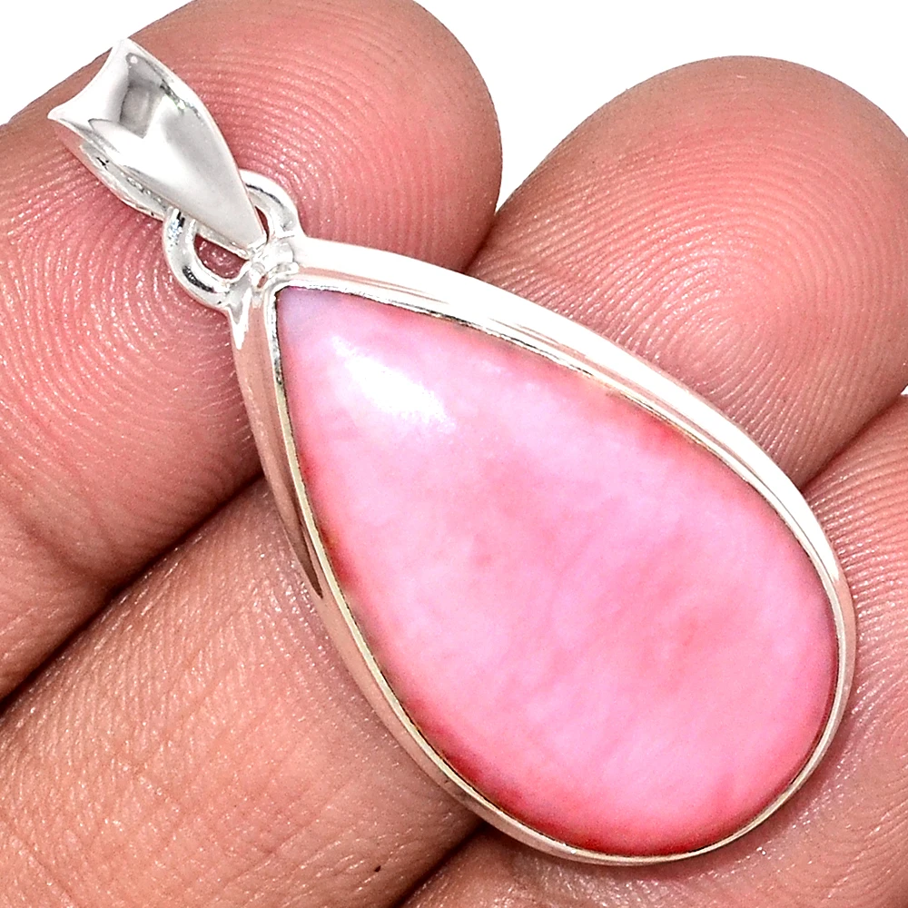 

Genuine PINK OPAL Pendant 925 Sterling Silver, Total Length : 43.2 mm, AP6949