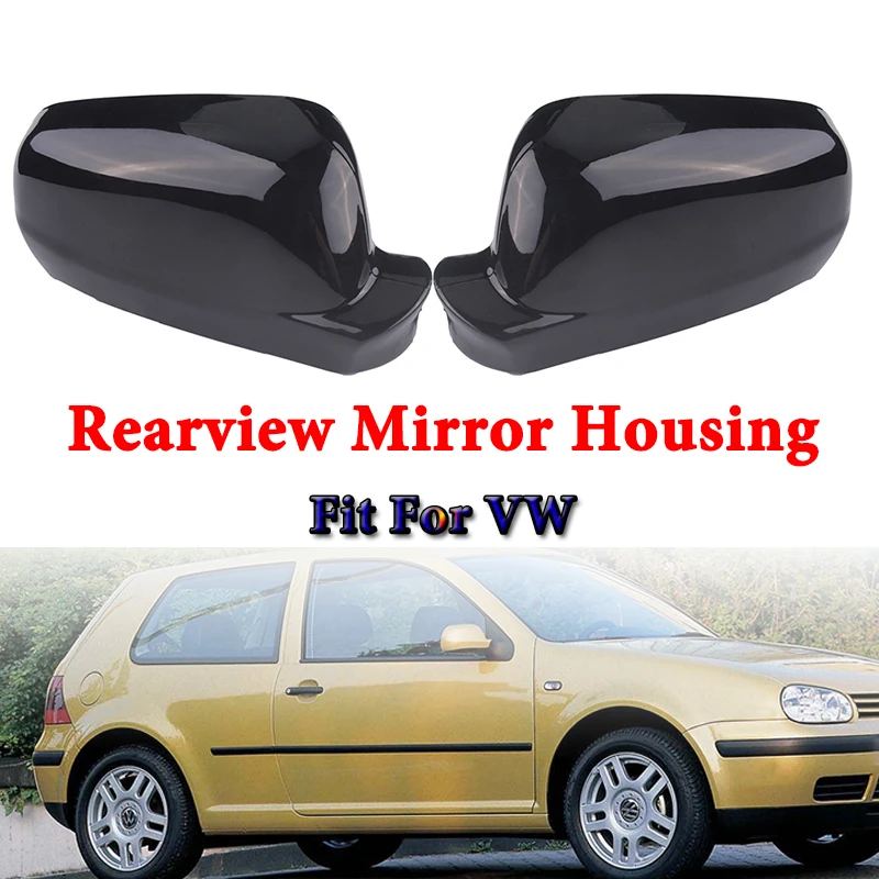 

Rhyming Rearview Mirror Housing Side Wing Mirror Cover Caps Black Fit For VW Golf 4, MK4, Bora 1998-2004 Car Accessories