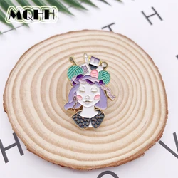 Cartoon Character Cute Girl Enamel Brooch Alloy Badge Denim Clothes Baby Pin Sweet Punk Accessories Woman Jewelry Gifts
