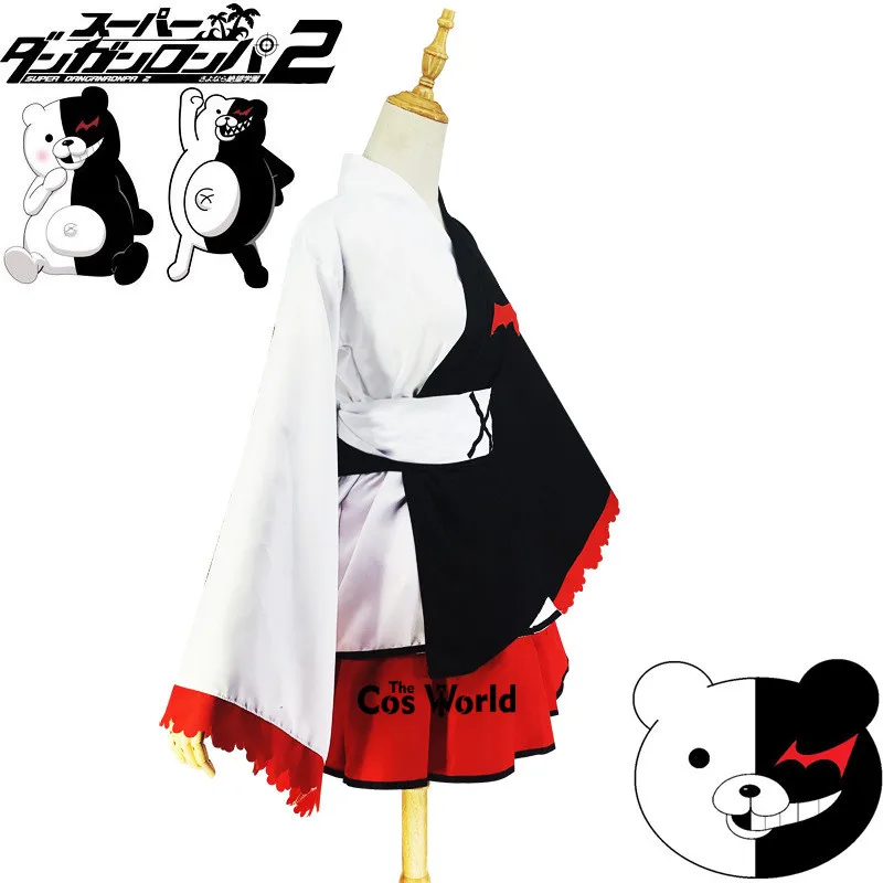 Danganronpa Monokuma Kimono Yukata Outfit Anime Games Cosplay Costumes