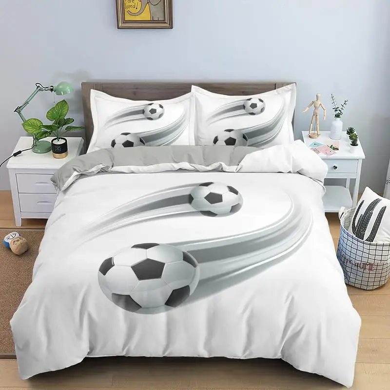 3D Football Bedding Set Soccer Duvet Cover With Pillowcase Single Twin Queen King Bed Sets