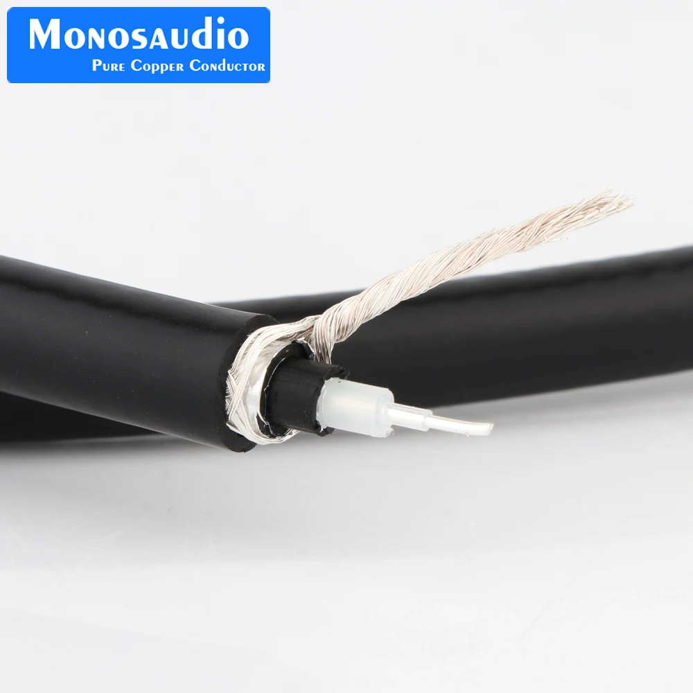 Monosaudio PS75 Hi-END Pure Silver RCA Signal cable 750HM Coaxial cable Pure Silver cable