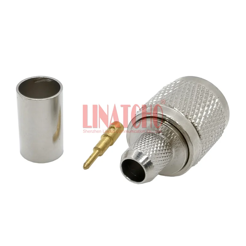 50OHM Brass LMR300 5D-FB Cable RF Coaxial TNC Male Clamp Connector