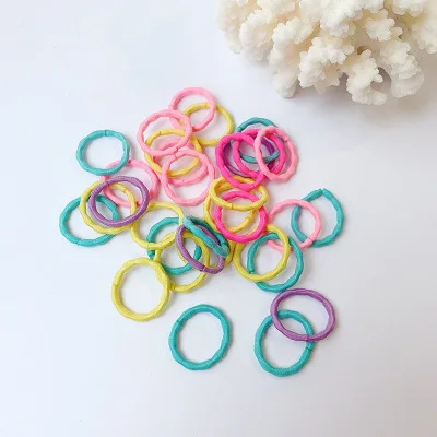 100 Pcs Girl Hair Rings Fluorescent Color Hair Accessories Ponytail Rubber Hair Rope High Elastic Hair Rope for Girls