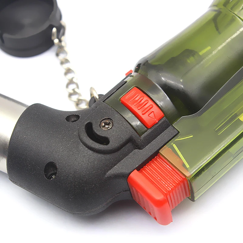 Mini Jet Torch Lighters Refillable Butane Gas Windproof Cigarette Lighter Plastic Burner Lighter No Gas