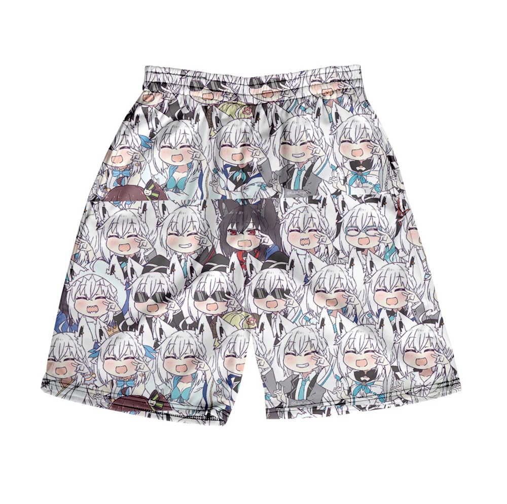 HOLOLIVE Shirakami Fubuki 3D Summer Holiday Women/Men  Elastic Waist Cool Streetwear Shorts Kawaii Beach Shorts