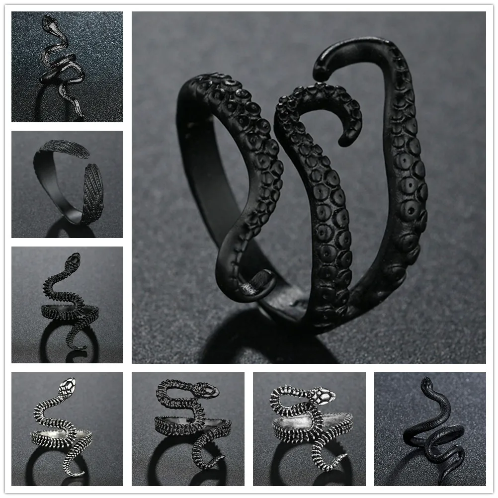 Cool Rings Alloy Gothic Deep Sea Squid Octopus Ring Fashion Jewelry Opened Size Top Quality