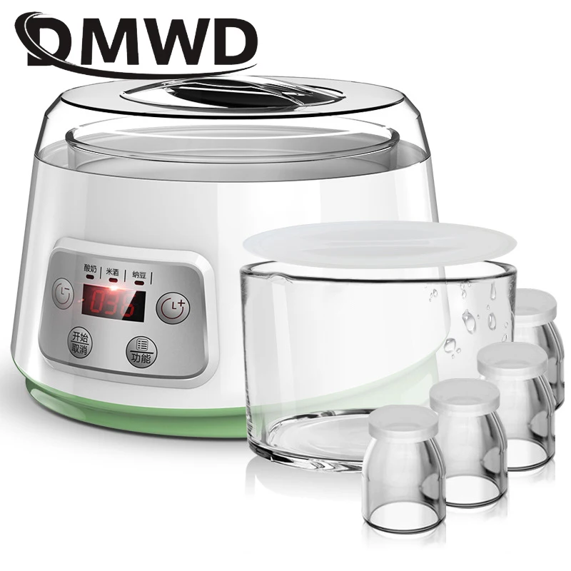 DMWD Mini Electric Yogurt Maker Automatic Leben Enzyme Fermenter Yoghurt Ceramic Container Cups Natto Rice Wine Ferment Machine