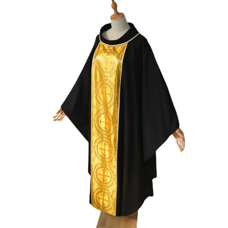 Chasuble Gothic Rome Church Father Priest Garment Mass Vestments Roll Collar Clergy Robes Chasubles for Catholic Priests