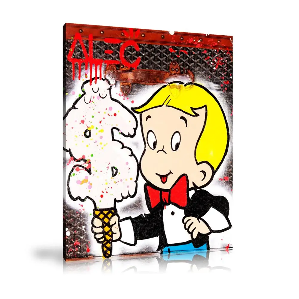 HD Print Alec Monopoly Oil Painting Home Decoration Wall Art On Canvas Richie Ice Cream Ice Cream Canvas Print Room Decoration