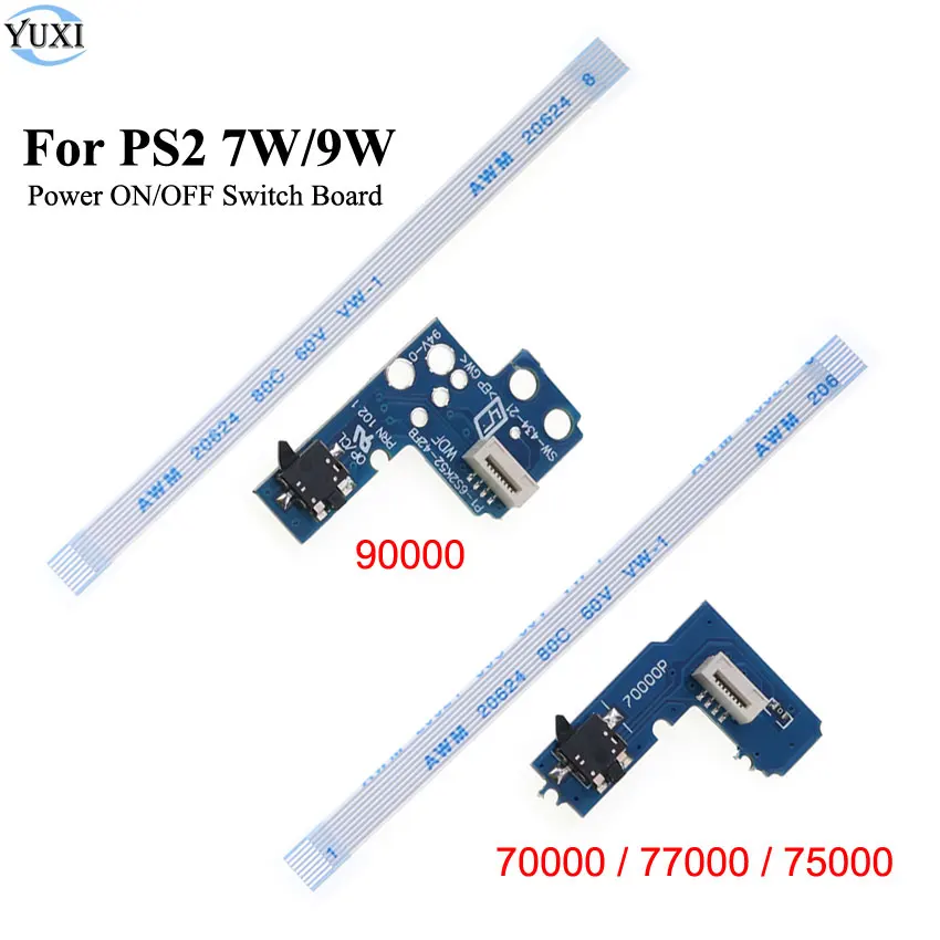 YuXi Power on off Reset Switch board with 8pin flex Ribbon Cable for Sony PS2 SCPH 70000 75000 77000 90000 9XXXX