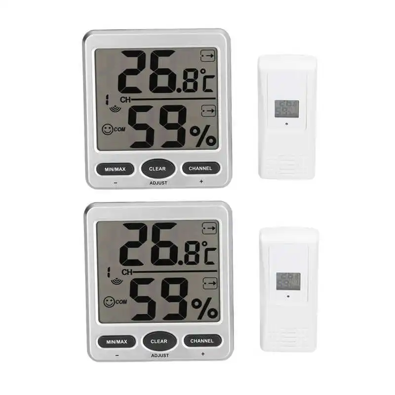 Wireless Thermometer Hygrometer Digital Temperature Humidity Monitor for Indoor Outdoor Baby Room