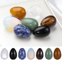 for Collection Natural Black Obsidian White Crystal Egg Pattern Natural Stone Healing Mini Ornament Healing Stone