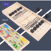 Board Game Paced Wooden Wooden Table Hockey Winner Paced Sling Puck Winner Fun Wooden Toys Party GameToys For Adult Child Family