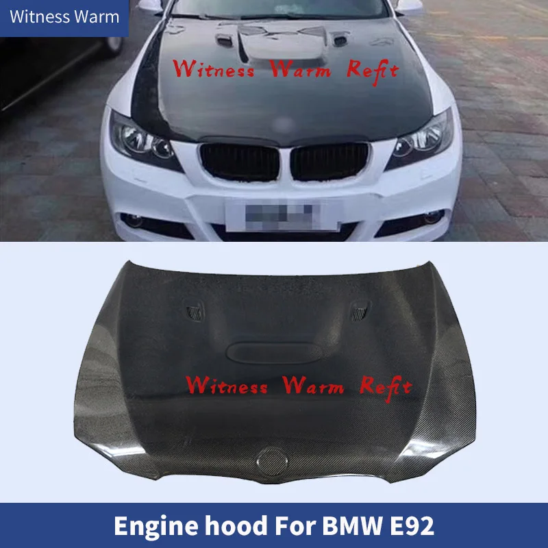 E92 M3 Style Engine Hood Carbon Fiber Front Hood Bonnet Covers for Bmw E92 06-10 Coupe Car Body Kit