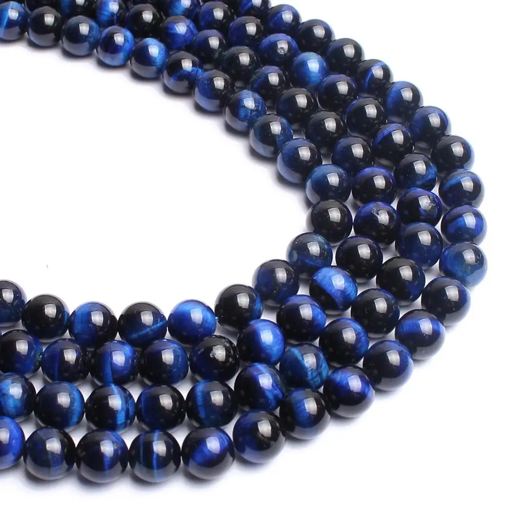 A++ Natural Stone Beads Blue Tiger Eye Round Beads For Jewelry Making 15inch Pick Size 6.8.10.12mm Making Bracelet-F00125