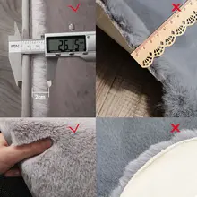 Fluffy Rabbit Fur Living Room Rug #5