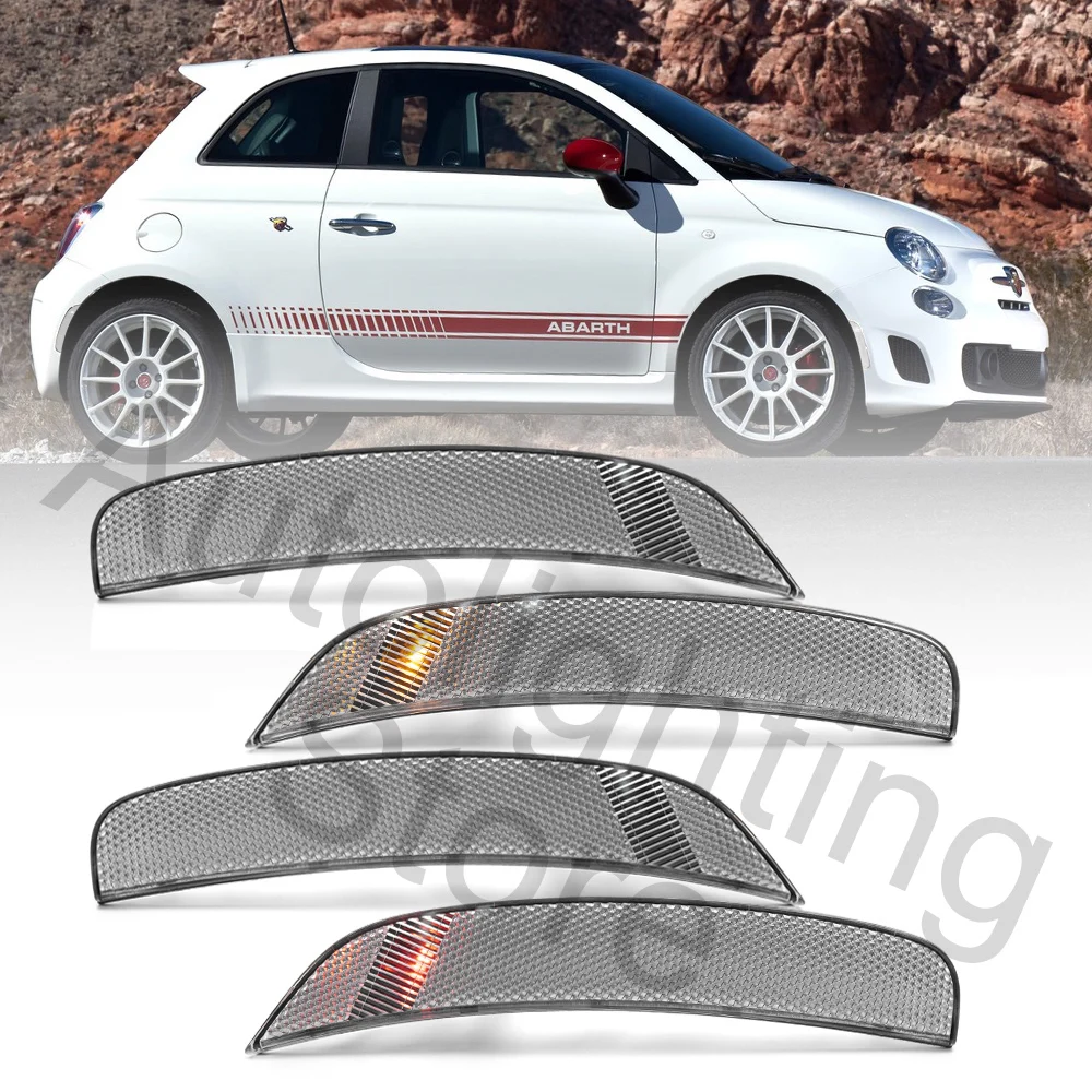 4PCS Led Side Marker Lights Fender Turn Signal Indicators Front/Rear Lamp For Fiat 500 Abarth Turbo  2012 2013 2016 2018 2020