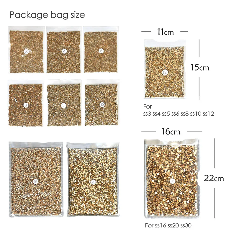 Wholesale Novel Color Coatings SS3-SS30 Non Hot Fix Rhinestone In Bulk Big Package FlatBack Crystal Strass Glitter Stone Garment