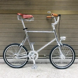 20 Inch Bike Vintage Single Speed Fixie Retro Steel Frame Mini Bicycle With Light Leather Spring Saddle BMX