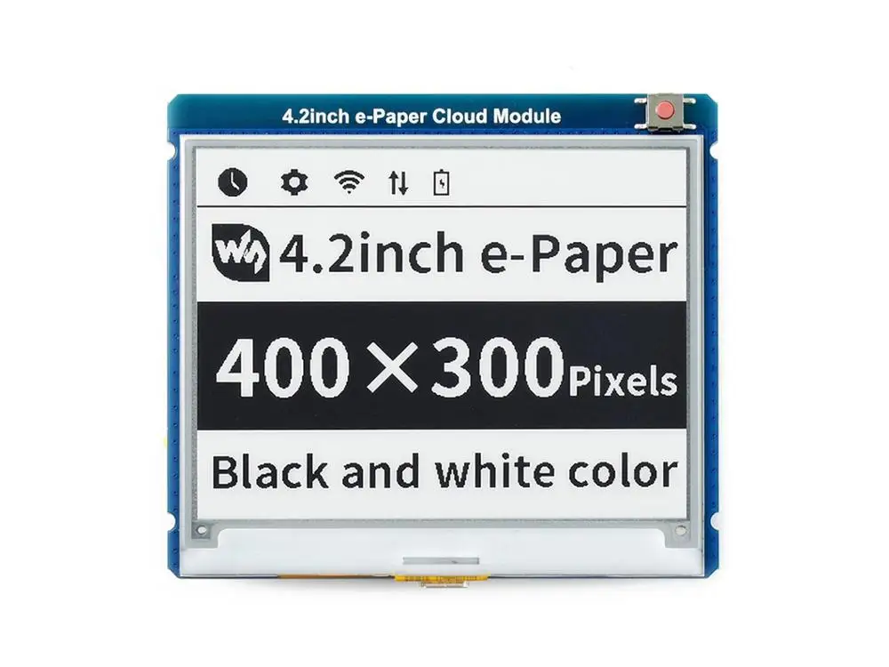 

4.2inch e-Paper Cloud Module,400×300 Pixels, WiFi Connectivity,Low Power Consumption, Wide Viewing Angle, Paper-Like Effect