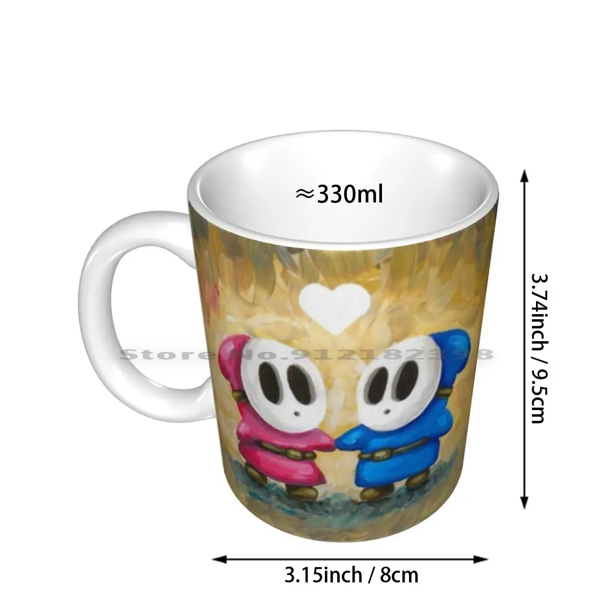 Shy Guys In Love! Ceramic Mugs Coffee Cups Milk Tea Mug Shy Guys Super Bros Fan Art Shyguy Shy Guy Shyguy Shyguys Love Couple