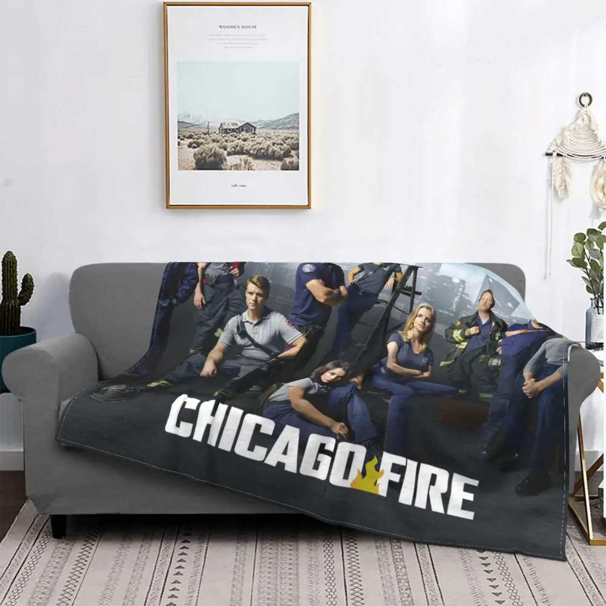 Chicago Fire Blankets Fleece Decoration Ultra-Soft Throw Blankets for Bedding Bedroom Plush Thin Quilt